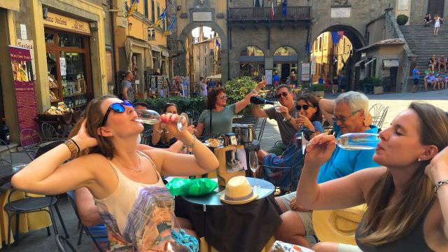 Italian piazzas are a great place to sit back with a glass of wine and observe Italian culture and lifestyle